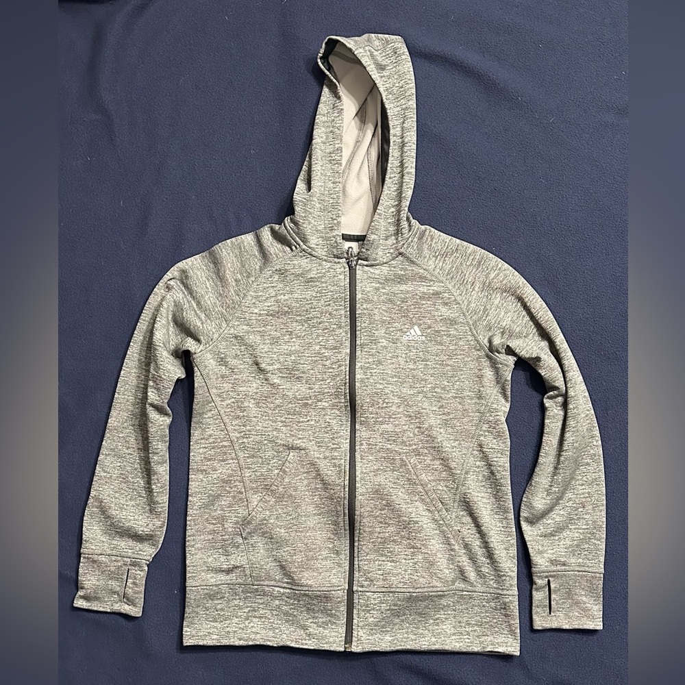 Adidas Women’s Full Zip Thumbhole Two Pocket Hoodie Size M